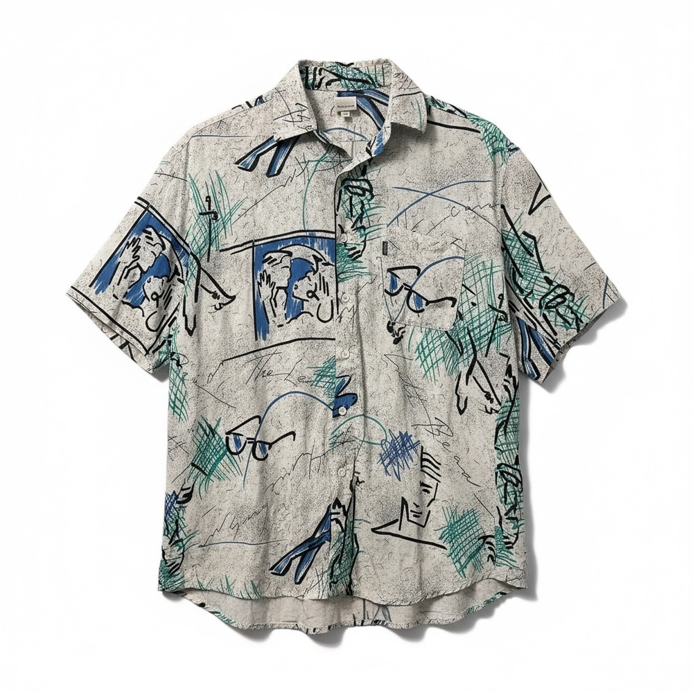 Ripndip Cabana Shirt Mens XL White Rayon Button Front Short Sleeve